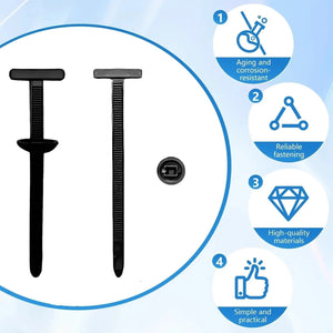 Conversions Tech Universal Car Nylon Cable Tie Buckles Heavy Duty Self-Locking Zip Ties Holder with Pin Button Fasteners Car UV Resistant Ties