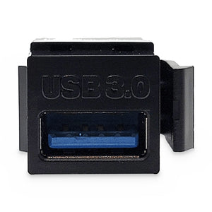Conversions Tech Keystone USB 3.0 Keystone Coupler, Type A Female to Female, Black | 5 Gbps Feed-Through | 5100-095