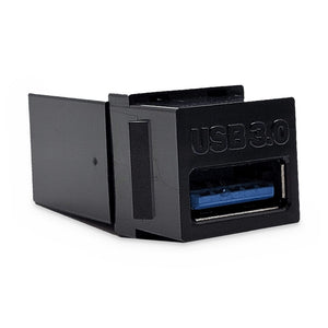 Conversions Tech Keystone USB 3.0 Keystone Coupler, Type A Female to Female, Black | 5 Gbps Feed-Through | 5100-095