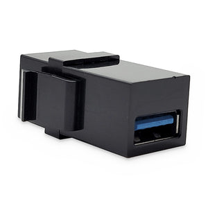 Conversions Tech Keystone USB 3.0 Keystone Coupler, Type A Female to Female, Black | 5 Gbps Feed-Through | 5100-095