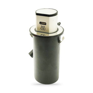 Conversions Tech Embedded Power USB-C Quick Charge Pop-Up | 1-1/2 in Round Hole, 12 V Input, RV and Furniture | 1666-250