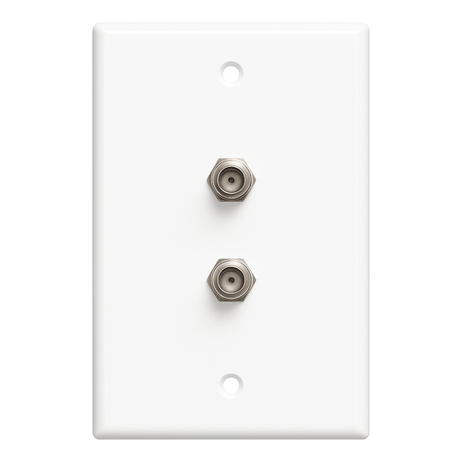 Conversions Tech Wall Plates Wall Plate  |  F81 Coax  |  Dual Port,  White