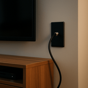 Conversions Tech Wall Plates Wall Plate  |  F81 Coax  |  Single Port,  Black