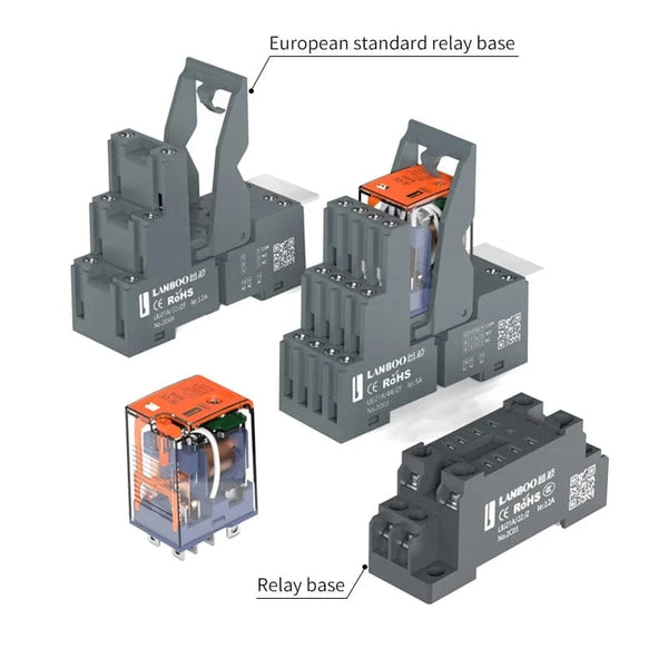 Conversions Tech WINDOO Small Intermediate Electromagnetic Relay F18 HH54 MY AC DC 12 24 220V  Big 8 Feet Transparent