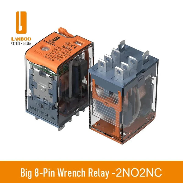 Conversions Tech Big 8Pin Relay-T / DC24V WINDOO Small Intermediate Electromagnetic Relay F18 HH54 MY AC DC 12 24 220V  Big 8 Feet Transparent