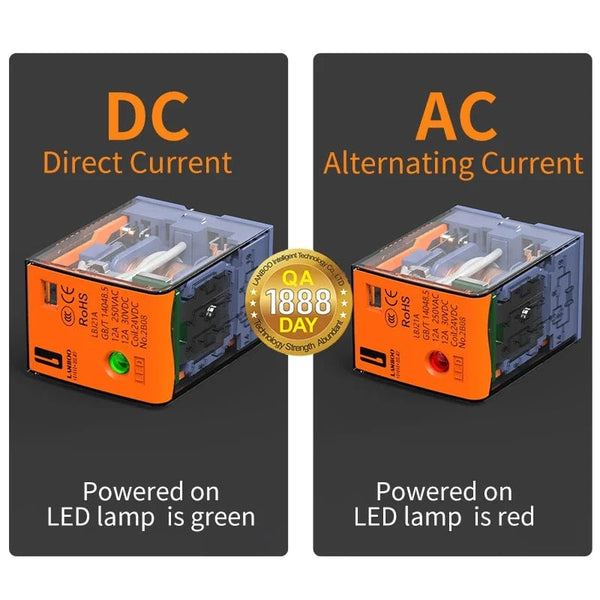 Conversions Tech WINDOO Small Intermediate Electromagnetic Relay F18 HH54 MY AC DC 12 24 220V  Big 8 Feet Transparent