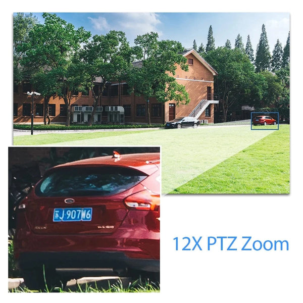 Conversions Tech 12X Zoom 5MP PTZ Cam Wired CCTV 12X PTZ Zoom Face Analog Camera 5MP Outdoor Night Vision Video Surveillance Security Camera BNC For 4K AHD DVR System