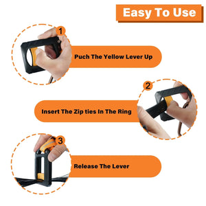 Conversions Tech Zip Ties Holder,Reusable Zip Tie Organizer Band,Cable Tie Bracket for wire ties Arrangement.(1PC/black)