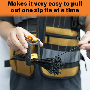 Conversions Tech Zip Ties Holder,Reusable Zip Tie Organizer Band,Cable Tie Bracket for wire ties Arrangement.(1PC/black)