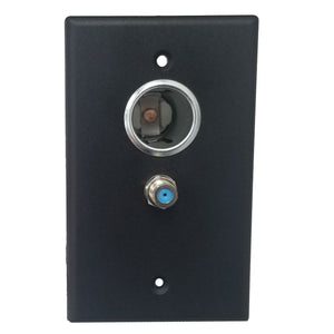 Conversions Technology wall plates & covers 12 Volt Universal Outlet Wall Plate with F Connector  |  Black
