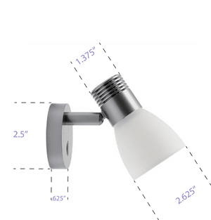 Conversions Technology Lighting 12V LED Reading Light, Dimmable Touch Switch + Night Light, 1W, Surface Mounted for RV/Boat