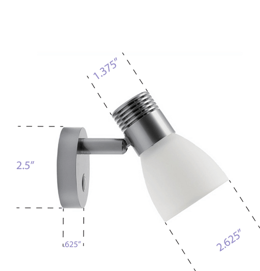 Conversions Technology Lighting 12V LED Reading Light, Dimmable Touch Switch + Night Light, 1W, Surface Mounted for RV/Boat