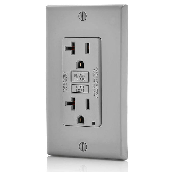 AC Outlet | 20 Amp GFCI Decorator Residential-Commercial (Gray) - Conversions Technology