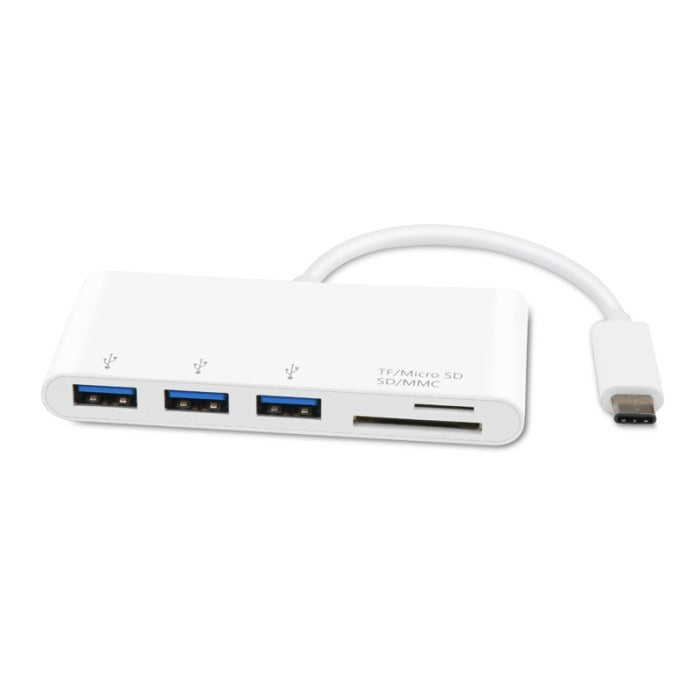 USB C Hub | USB 3.1 Type-C to USB 3.0 x 3 + Micro SD + SD/MMC Adapter - Conversions Technology