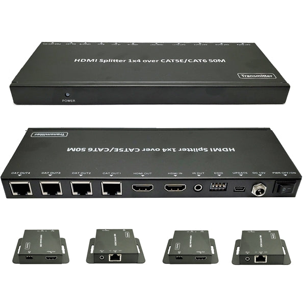 Audio Video Splitter/Extender | 1x4 HDMI Splitter Over RJ45 - Conversions Technology