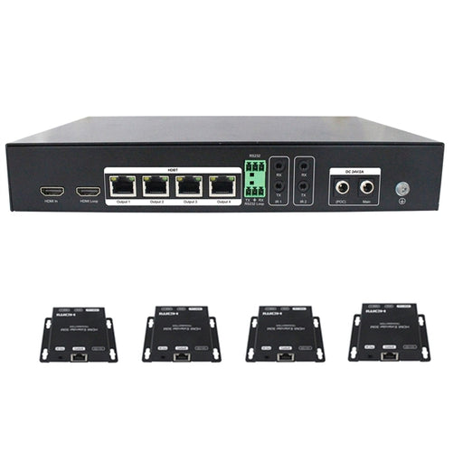 HDbaseT | Audio Video Splitter | 1x4 HDBaseT w/1 HDMI Loop Output - Conversions Technology