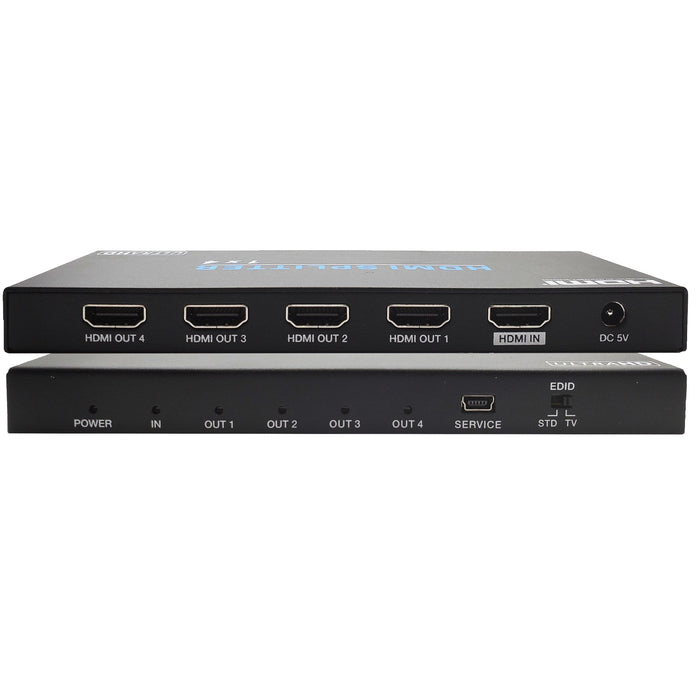 1x4 HDMI 2.0b 18Gbps Splitter | Slim Design, 5V - Conversions Technology