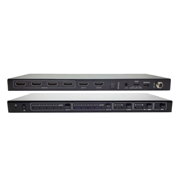 Conversions Technology Audio Video Matrix 4x2 HDMI 2.0 Matrix Switcher with Audio Extractor/Scale/ARC/EDID