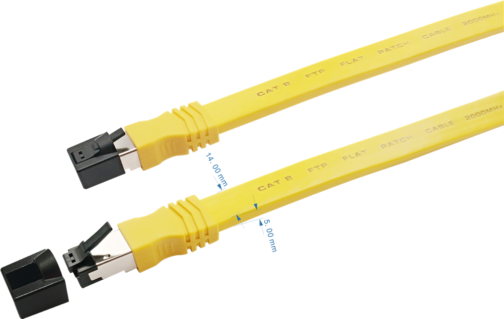 Sigma Wire & Cable | Patch Cord | Cat8, S/FTP Stranded Bare Copper, Flat 0.5ft - Conversions Technology