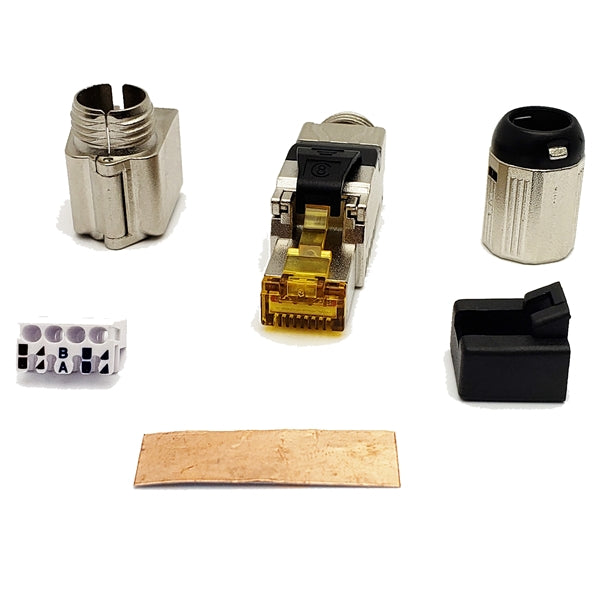 Connector RJ45 | Cat8 8P8C Modular, Field Terminable Plug, Shielded, Screw-Fit Boot - Conversions Technology