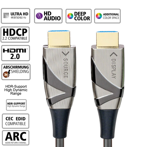 HDMI-Compatible 2.0  Active Optical Cable (AOC),  Easy-Install,  100ft - Conversions Technology