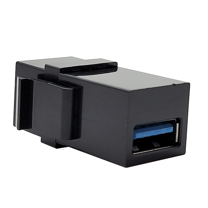 Black Keystone Insert  |  USB 3.0,  Coupler Jack