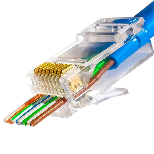 RJ45 Connector | RJ45 Cat5e Feed Through Modular Plug, Unshielded UTP 50 pcs - Conversions Technology