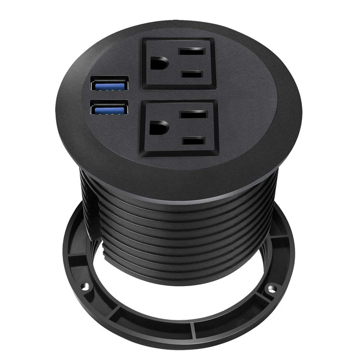 Embedded Power | Desktop Power Grommet with USB Hidden Power Socket - Conversions Technology