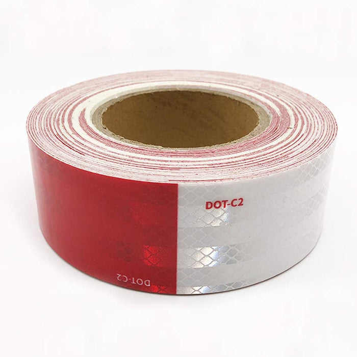 Dot-C2 Red/White Reflective Safety Conspicuity Adhesive Tape 2 Inch x 150 Feet