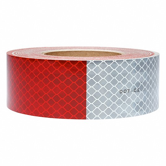 Dot-C2 Red/White Reflective Safety Conspicuity Adhesive Tape 2 Inch x 150 Feet