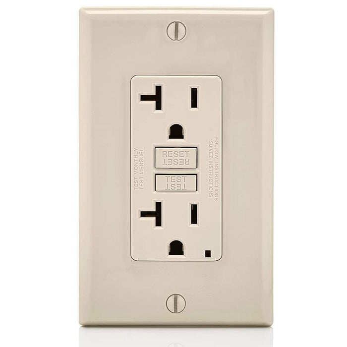 AC Outlet | 20 Amp GFCI Decorator Residential-Commercial (Almond) - Conversions Technology