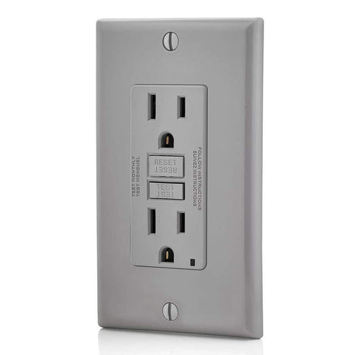 AC Outlet | 15 Amp GFCI Decorator Residential-Commercial (Gray) - Conversions Technology