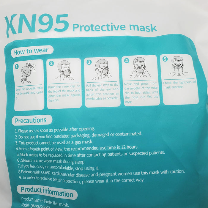 PPE | MASK | Personal Particulate Filtering Facepiece Respirator | FDA / CE Certified, Non-Surgical, KN95 (Pack of 5) - Conversions Technology