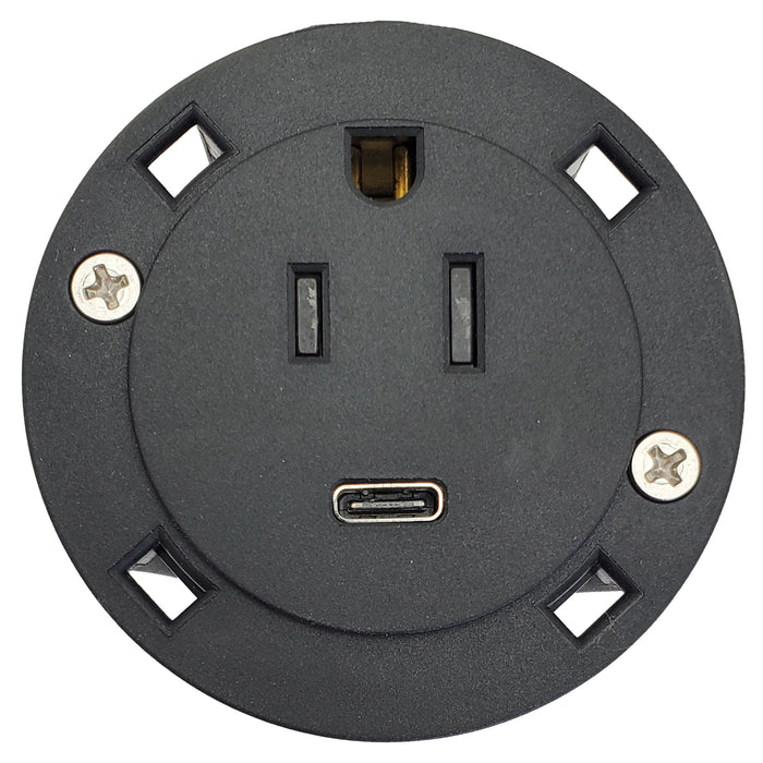 Embedded power outlet with built in fast charge USB type-c | ETL rated - Conversions Technology