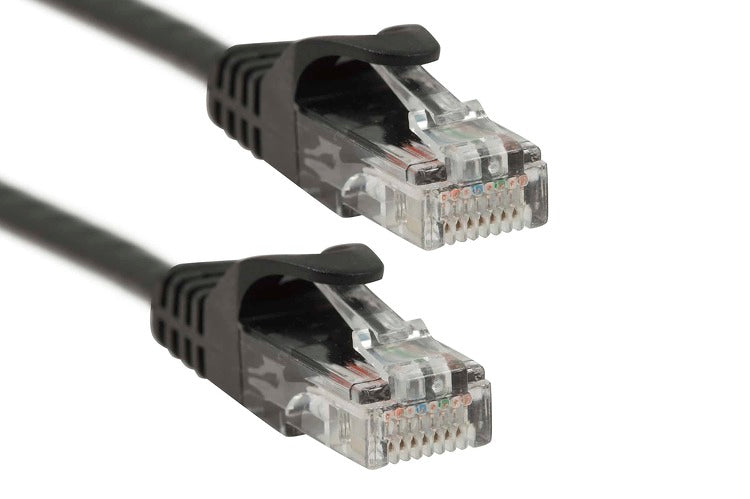 Patch Cord  |  Cat6, Black  14ft High speed ethernet patch cable