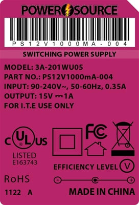 Theta | Power Supply | 12V 1000MA 5.5 x 2.5 Wall Mount - Conversions Technology