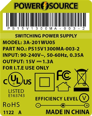 Theta | Power Supply | 15V 1300MA 2.1 x 5.5 Desktop One Piece - Conversions Technology