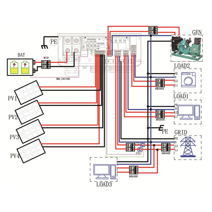 10Kw Hybrid Solar Inverter UL1741 Standard