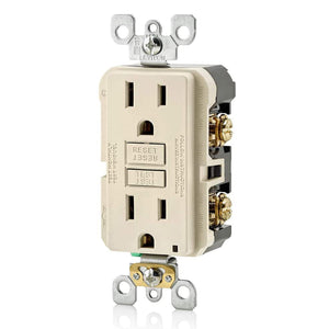 Conversions Technology Hardware > Power & Electrical Supplies > Power Outlets & Sockets AC Outlet | 15 Amp GFCI Decorator Residential-Commercial (Almond)