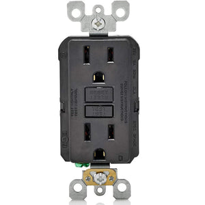 Conversions Technology Hardware > Power & Electrical Supplies > Power Outlets & Sockets AC Outlet | 15 Amp GFCI Decorator Residential-Commercial (Black)