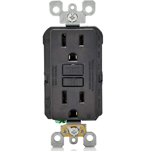 Conversions Technology Hardware > Power & Electrical Supplies > Power Outlets & Sockets AC Outlet | 15 Amp GFCI Decorator Residential-Commercial (Black)