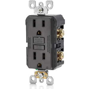 Conversions Technology Hardware > Power & Electrical Supplies > Power Outlets & Sockets AC Outlet | 15 Amp GFCI Decorator Residential-Commercial (Black)