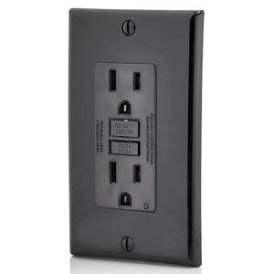 Conversions Technology Hardware > Power & Electrical Supplies > Power Outlets & Sockets AC Outlet | 15 Amp GFCI Decorator Residential-Commercial (Black)