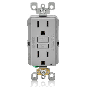 Conversions Technology Hardware > Power & Electrical Supplies > Power Outlets & Sockets AC Outlet | 15 Amp GFCI Decorator Residential-Commercial (Gray)