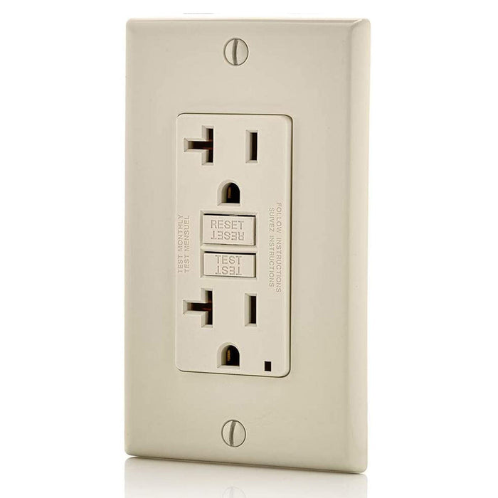 Conversions Technology Hardware > Power & Electrical Supplies > Power Outlets & Sockets AC Outlet | 20 Amp GFCI Decorator Residential-Commercial (Almond)