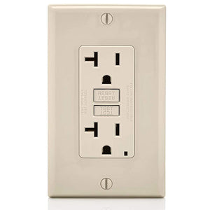 Conversions Technology Hardware > Power & Electrical Supplies > Power Outlets & Sockets AC Outlet | 20 Amp GFCI Decorator Residential-Commercial (Almond)