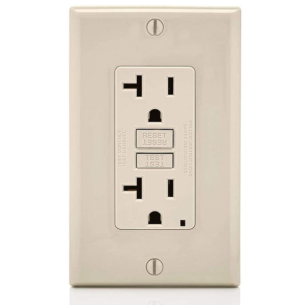 Conversions Technology Hardware > Power & Electrical Supplies > Power Outlets & Sockets AC Outlet | 20 Amp GFCI Decorator Residential-Commercial (Almond)