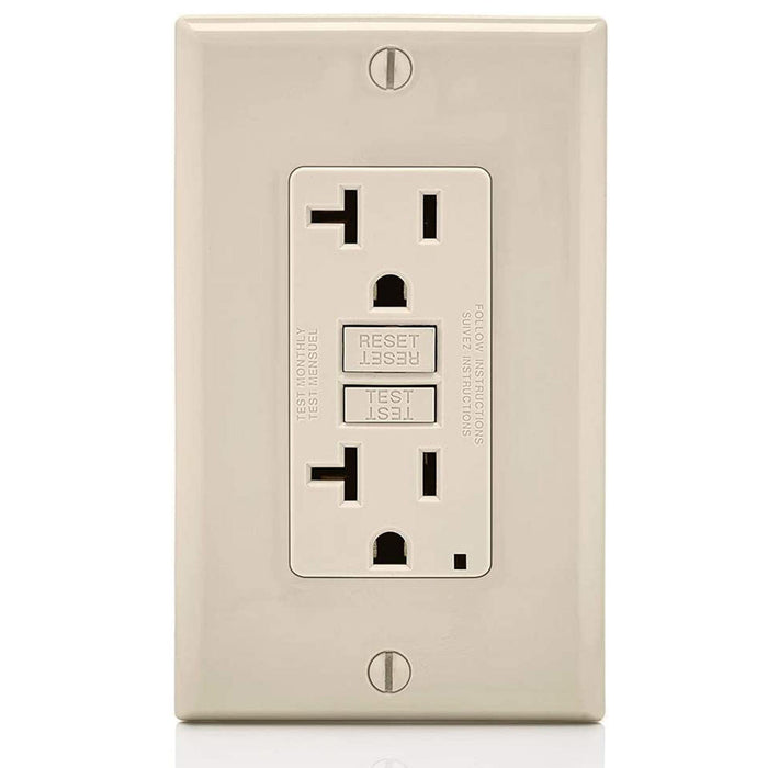 Conversions Technology Hardware > Power & Electrical Supplies > Power Outlets & Sockets AC Outlet | 20 Amp GFCI Decorator Residential-Commercial (Almond)