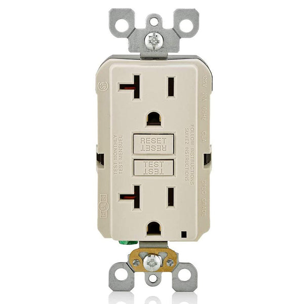 Conversions Technology Hardware > Power & Electrical Supplies > Power Outlets & Sockets AC Outlet | 20 Amp GFCI Decorator Residential-Commercial (Almond)