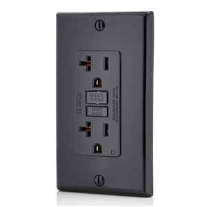 Conversions Technology Hardware > Power & Electrical Supplies > Power Outlets & Sockets AC Outlet | 20 Amp GFCI Decorator Residential-Commercial (Black)